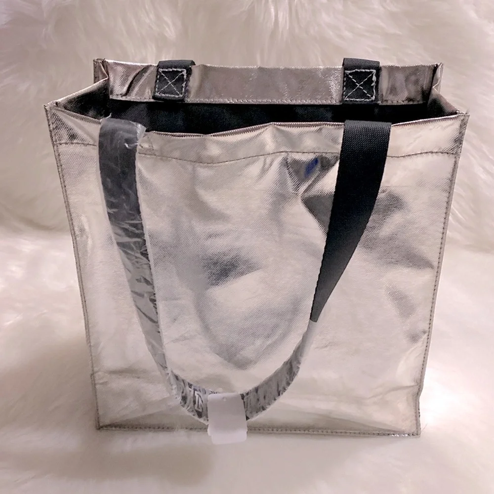 Victoria’s Secret Metallic Silver Shopping Bag NWT Excellent Condition
